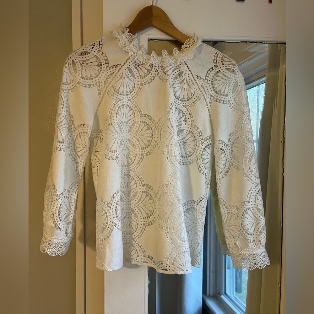 Sezane Bianca Blouse Ecru - Size 2 - Picture 4 of 13